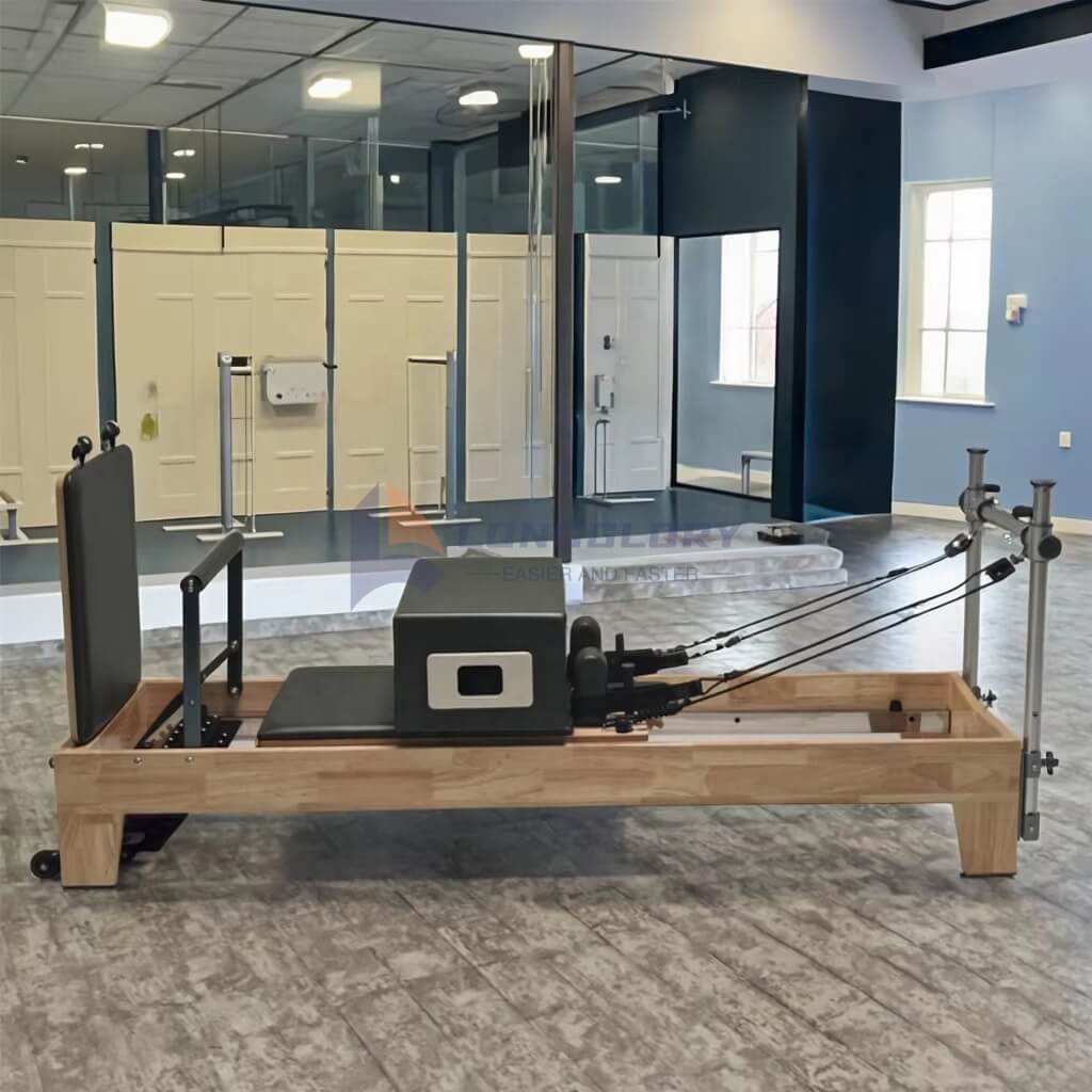Aluminum Rises Oak Pilates Reformer